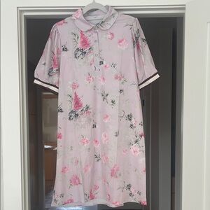 Floral Pink Mid-length Dress. Size M NWOT